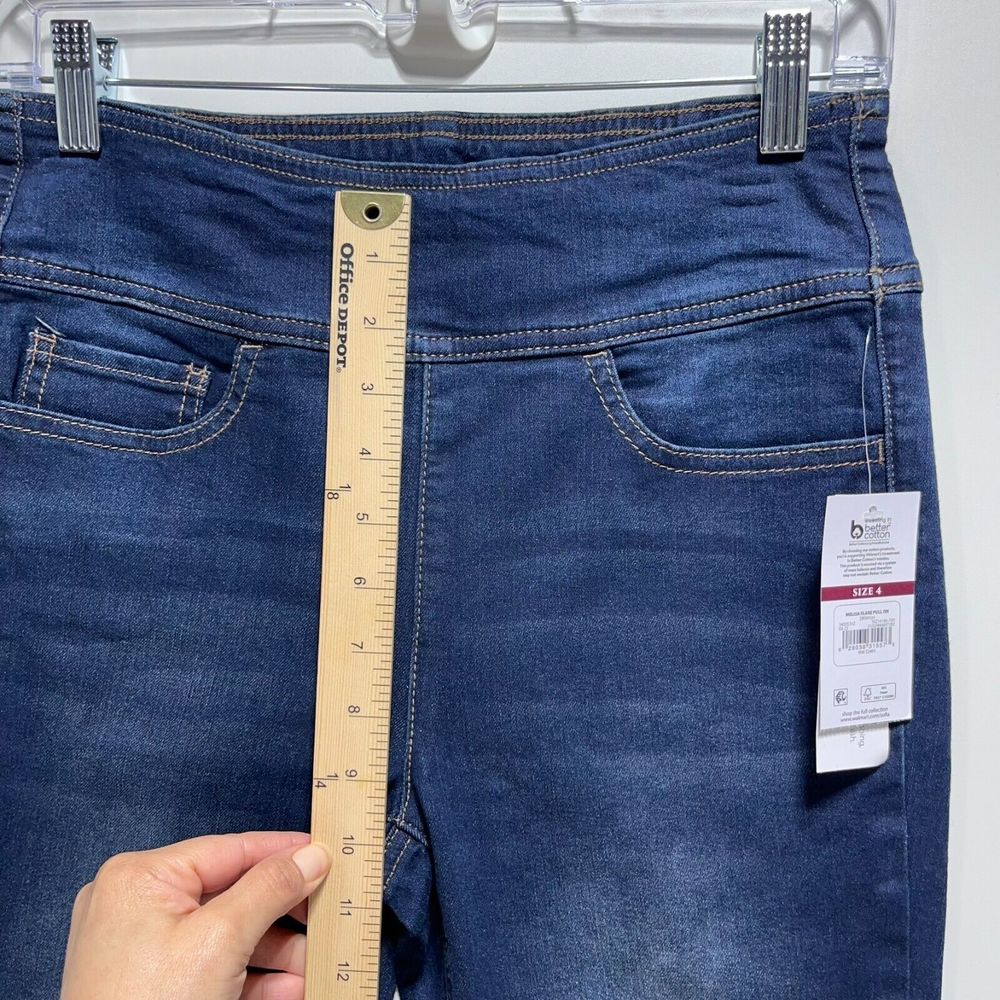 Sofia Jeans by Sofia Vergara Melisa Super High Rise Sz 4 Flare Pull On Dark Wash - Picture 9 of 16